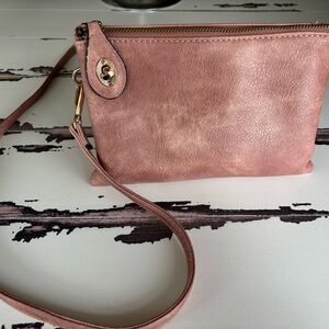 Pink mini purse with multiple compartments/ sections